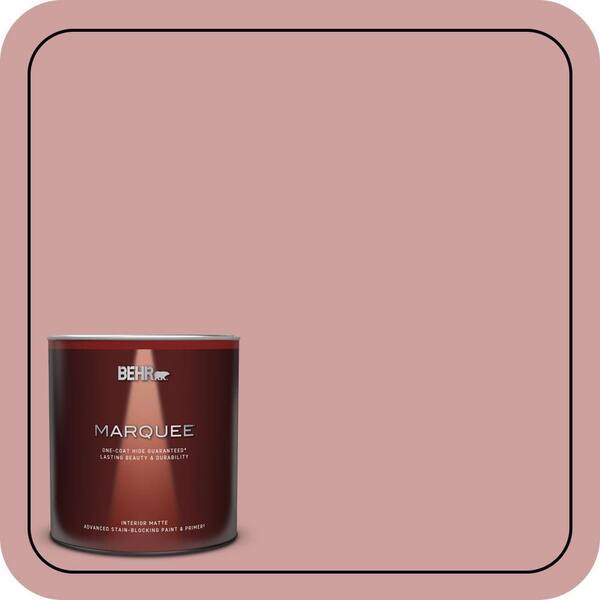 BEHR MARQUEE 1 qt. #150E-3 Calico Rose Matte Interior Paint & Primer