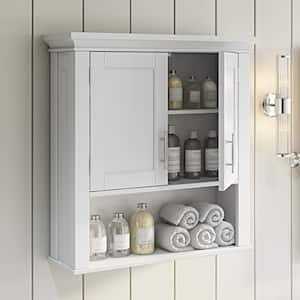 Somerset 22.88 in. W x 24.38 in. H x 7.88 in. D 2-Door Bathroom Laundry Wall Mount Storage Medicine Cabinet in White