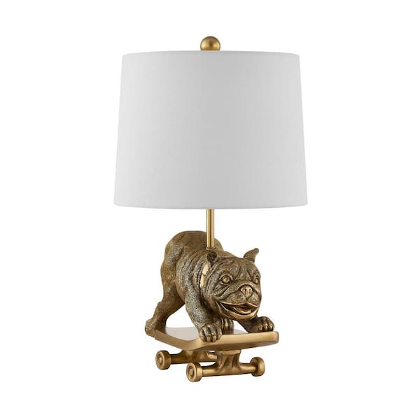 21 in. Satin Novelty Table Lamp with White Linen