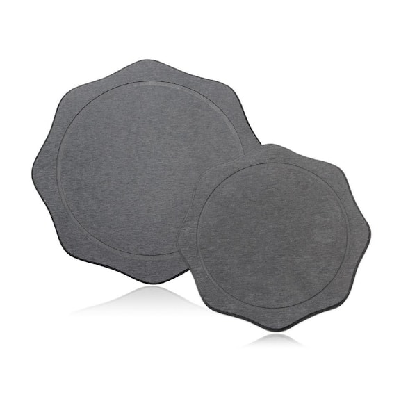 11.8 W x 1.3  in. H Gray Instant Dry Composite Plant Saucer High-quality Diatomaceous Earth Stone Plant Trays (2-Set)