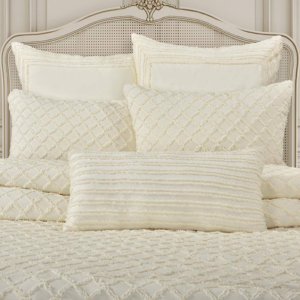 Lilith Cream Rectangular Polyester Boudoir Decorative Throw Pillow