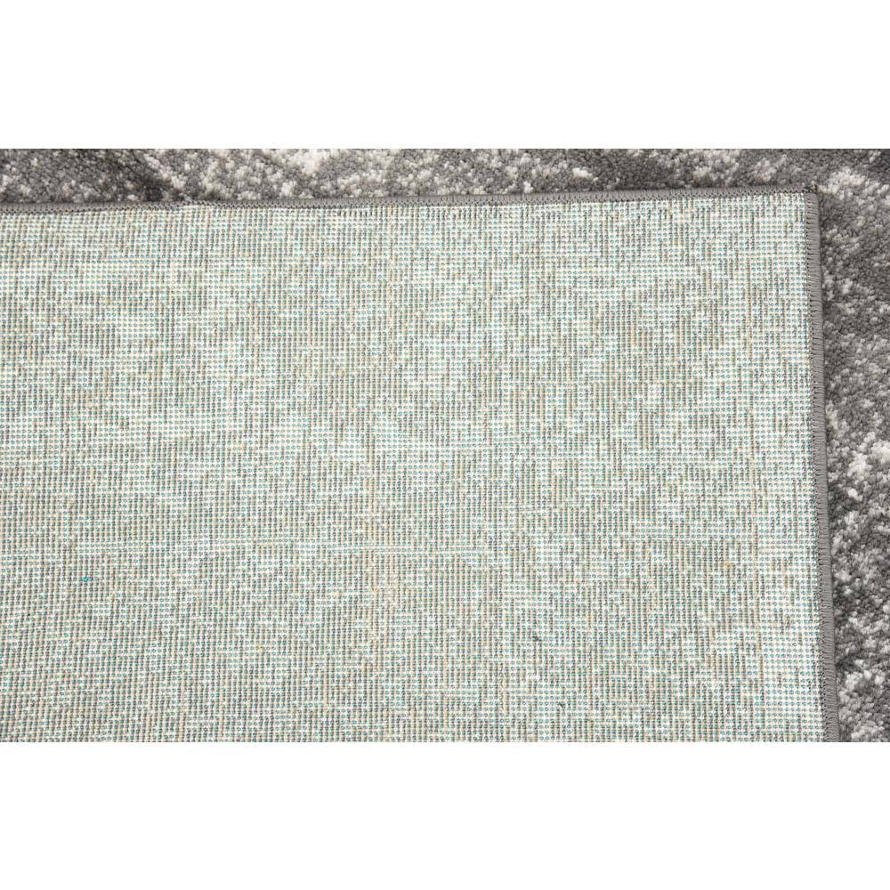 Dark Gray Floral Motif Synthetic Area Rug