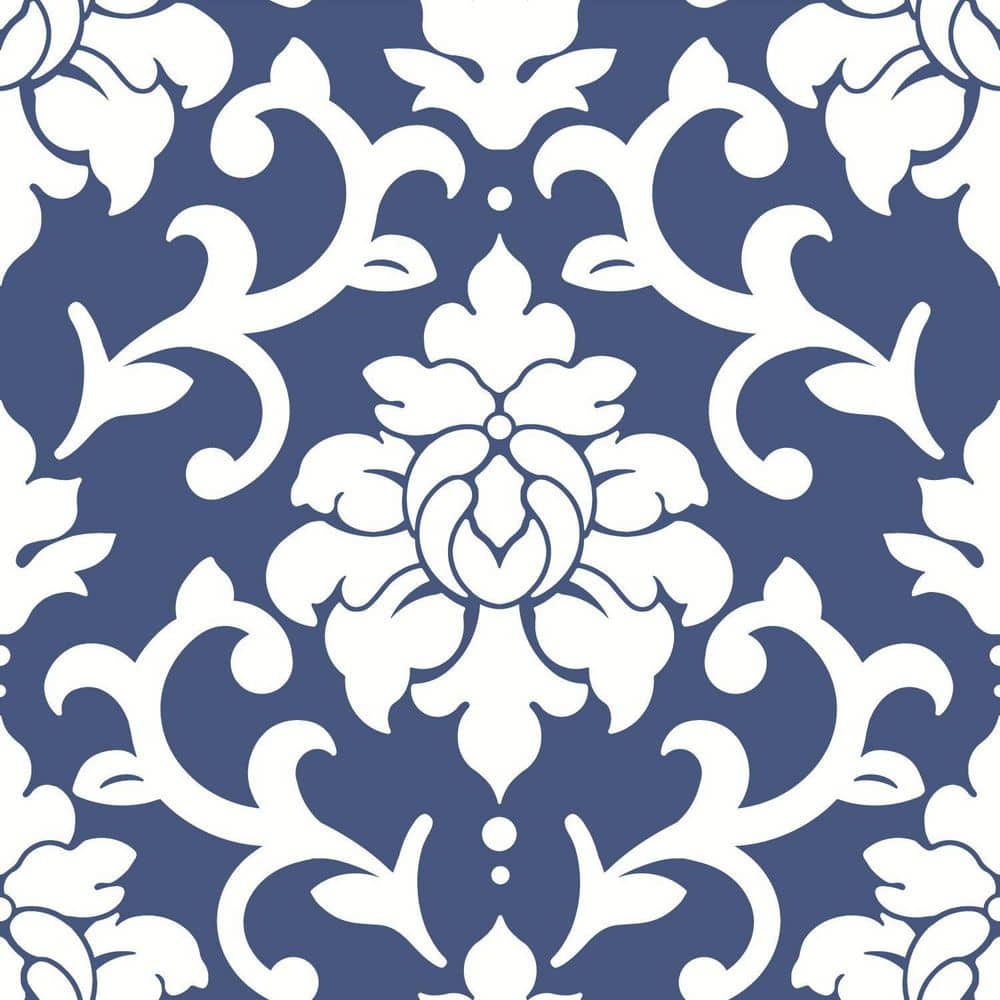 28.18 sq. ft. Damask Blue Peel and Stick Wallpaper price history on PriceWatchPro
