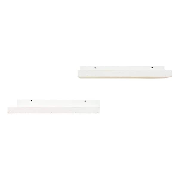 Unbranded Rustic Luxe 7 in. x 24 in. White Pine Floating Decorative Wall Shelve
