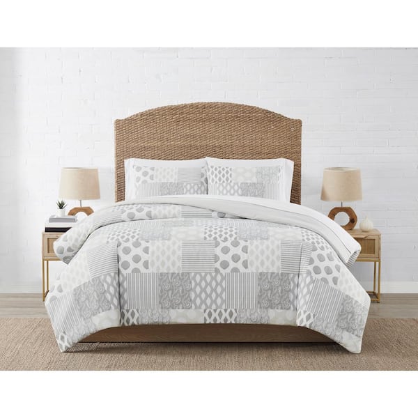 Coastal Living Sandbar Patchwork 3-Piece Multi Polyester Microfiber Full/Queen Duvet Cover Set