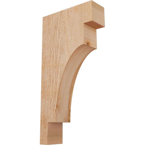 Ekena Millwork 4 in. x 12 in. x 24 in. Western Red Cedar Mediterranean Rough Sawn Corbel