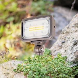 16W Bronze Integrated Outdoor LED Weatherproof Wall Wash Light and Adjustable Mounting Bracket for Landscape Lighting