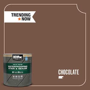 1 qt. #SC-129 Chocolate Solid Color Waterproofing Exterior Wood Stain and Sealer