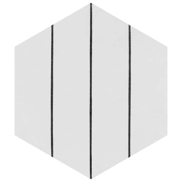 Merola Tile Porto Savona Hex Black 8-5/8 in. x 9-7/8 in. Porcelain Floor and Wall Take Home Tile Sample