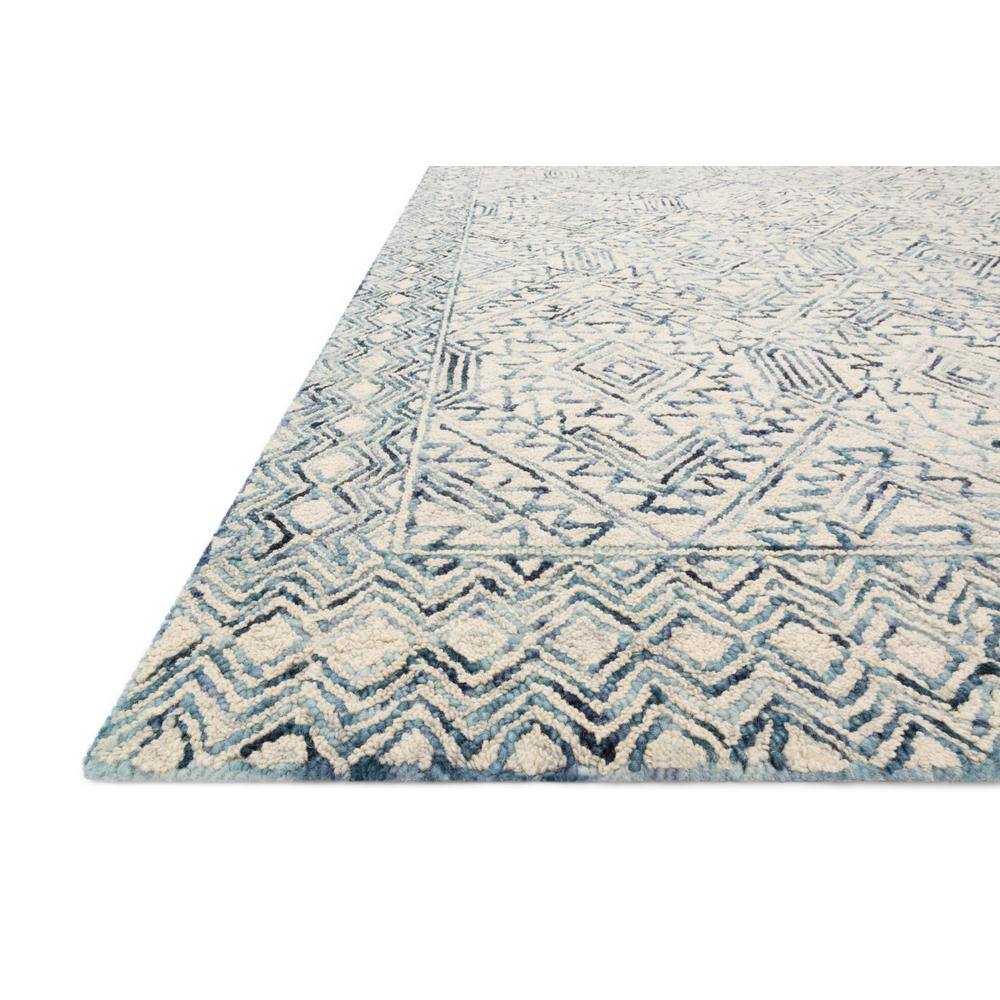 Handmade Light Blue Wool Rectangular Tufted Area Rug