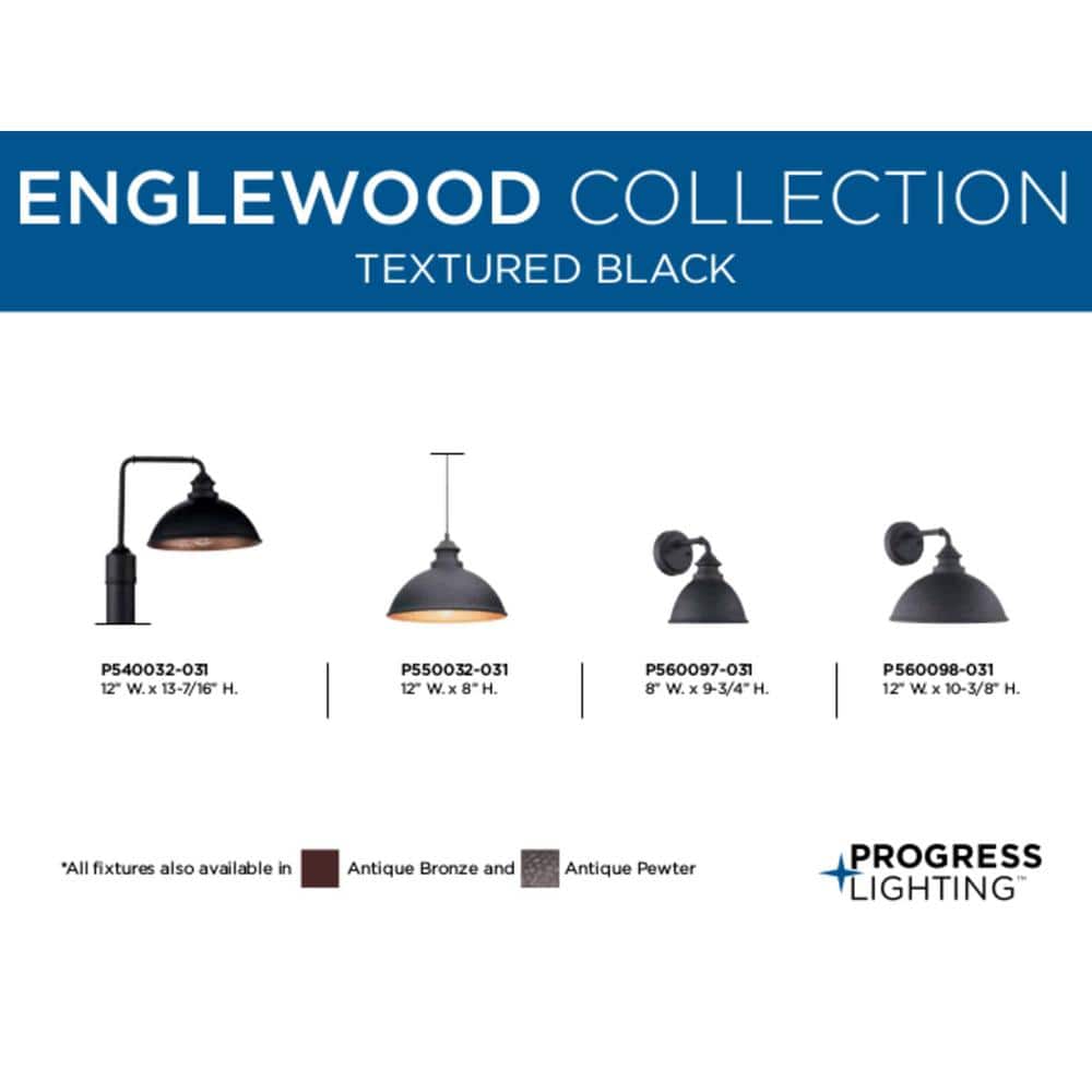 Modern Englewood 8'' Black Steel Wall Lantern with Copper Accents