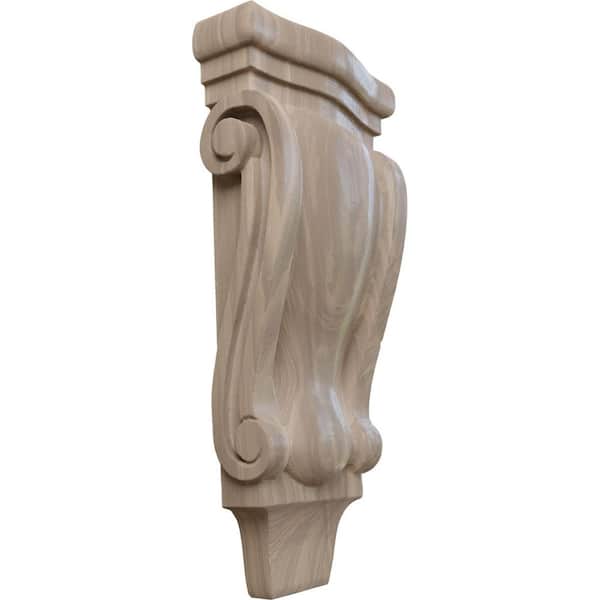 Ekena Millwork 1-3/4 in. x 4-3/4 in. x 10 in. Unfinished Wood Walnut Small Traditional Pilaster Corbel