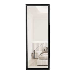 15 in. W x 58 in. H Rectangular Black Solid Wood Framed Full Length Wall Mount Dressing Mirror, Bathroom Vanity Mirror
