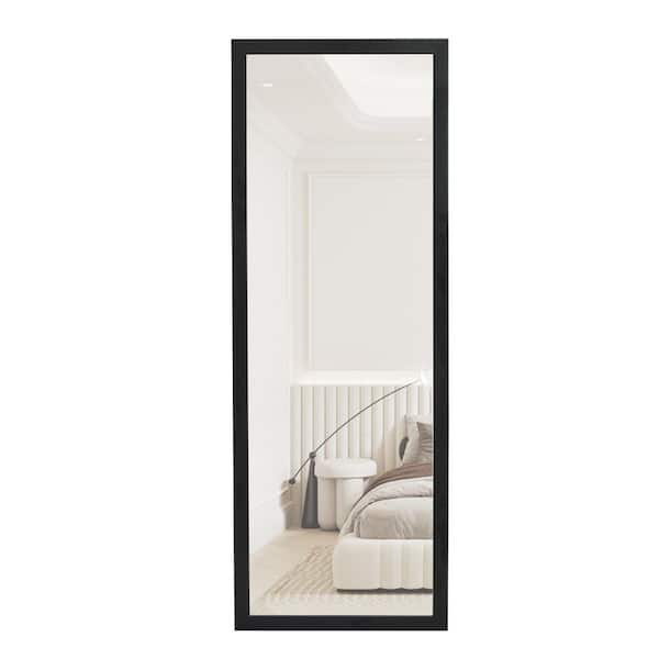 Aoibox 15 in. W x 58 in. H Rectangular Black Solid Wood Framed Full Length Wall Mount Dressing Mirror, Bathroom Vanity Mirror
