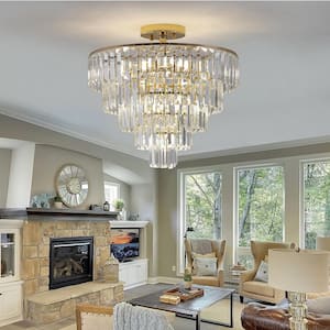 Briignite 3-Light 12 in. Crystal Pendant Light Chrome Chandelier