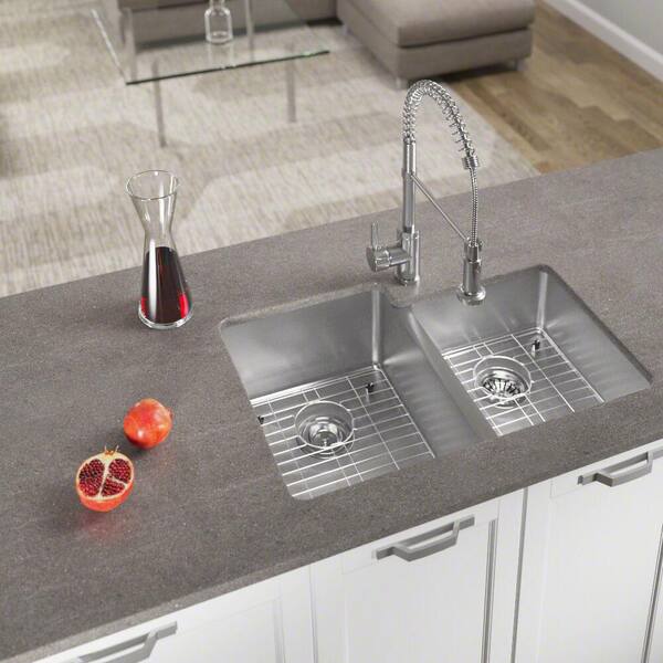 MR Direct Undermount Stainless Steel 31-1/4 in. Double Bowl Kitchen Sink with Additional Accessories