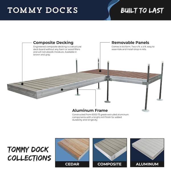 8 ft. Long Straight Aluminum Frame with Decking Complete Dock Package for DIY Dock Modular Designs for Boat Dock Systems