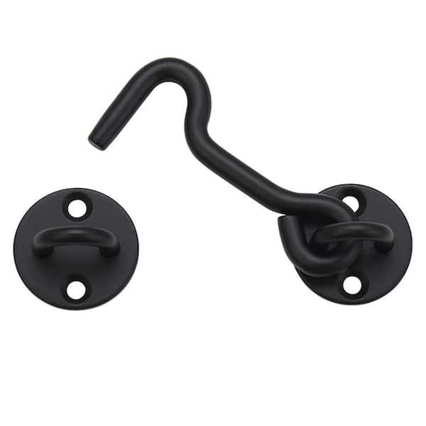 Unbranded 4 Privacy Hook and Eye Gate Latch Easy Lock for Barn Door Durable Black Solid Iron Heavy Duty
