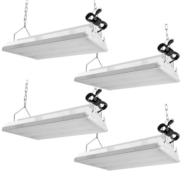 4-Pack 1. 4ft. White 17250-Lumens 200W Equivalent Integrated LED High Bay Light With 4000K /5000K Selecatable 120-277V