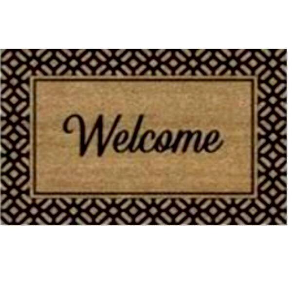 TrafficMaster Welcome Border Printed 24 in. x 36 in. Coir Mat