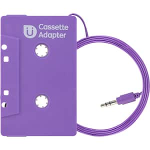 Universal 3.5mm Audio Adapter, Car Cassette to Headphone Jack in Purple