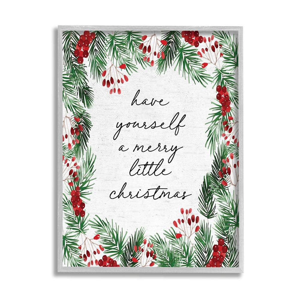 Merry Little Christmas Script by Lettered and Lined 1 Piece Framed Graphic Print Nature Poster Art Print 20 in. x 16 in. price history on PriceWatchPro