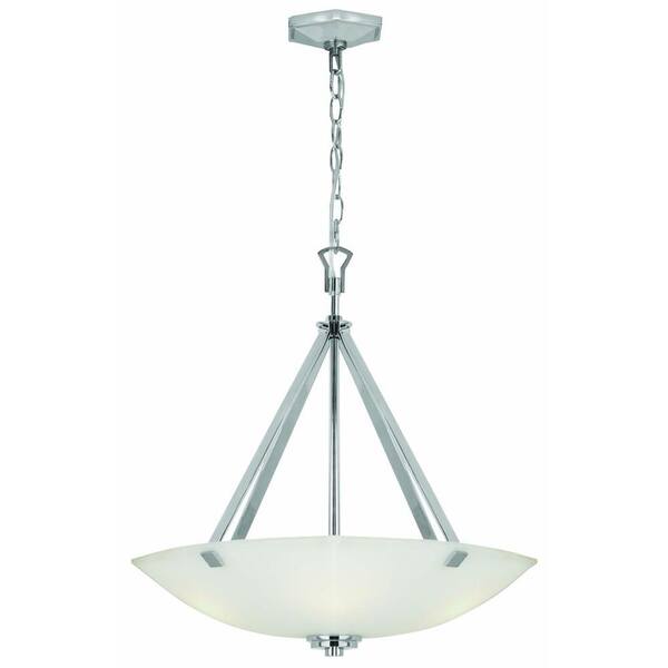 Home Decorators Collection Sydney 3-Light Polished Nickel Bowl Pendant
