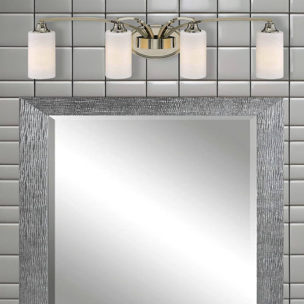 Polished Nickel 4-Light Cylinder Vanity Fixture
