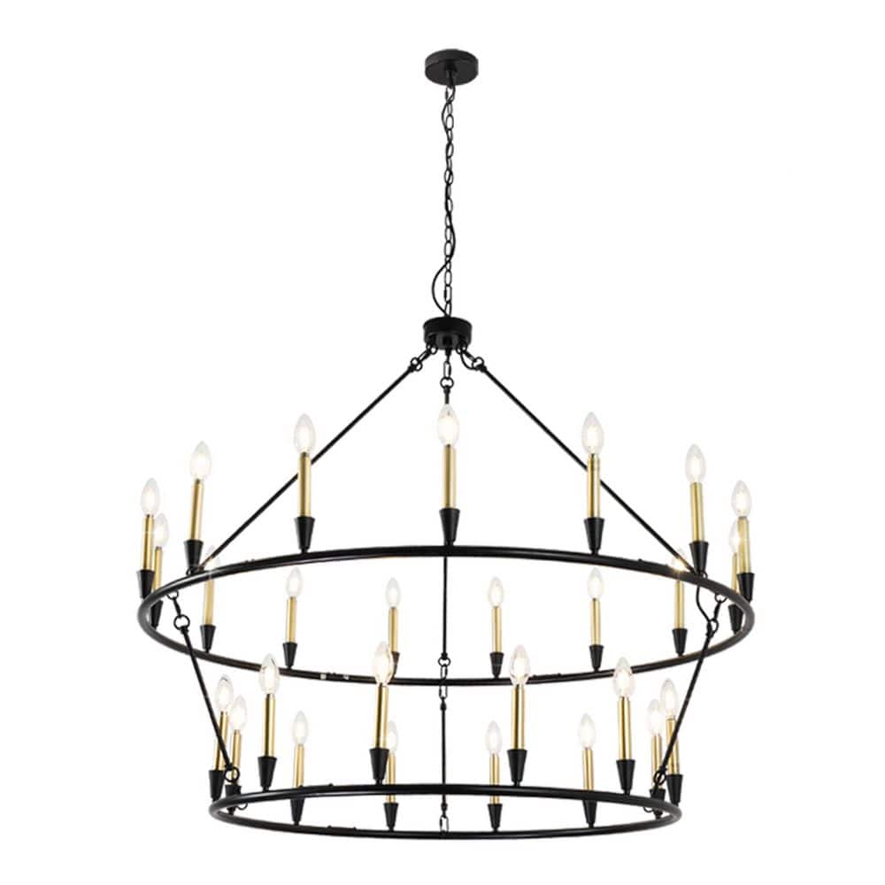 Jivraj 27 light Black Wagon Wheel Chandelier for Farmhouse High Ceiling with no bulbs included price history on PriceWatchPro