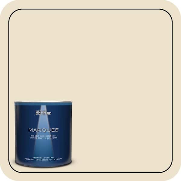 BEHR MARQUEE 1 qt. #PPU7-15 Ivory Lace Satin Enamel Interior Paint & Primer