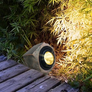 50 Lumens Brown Solar Powered Integrated LED Faux Rock Exterior Lighting 1-Pack
