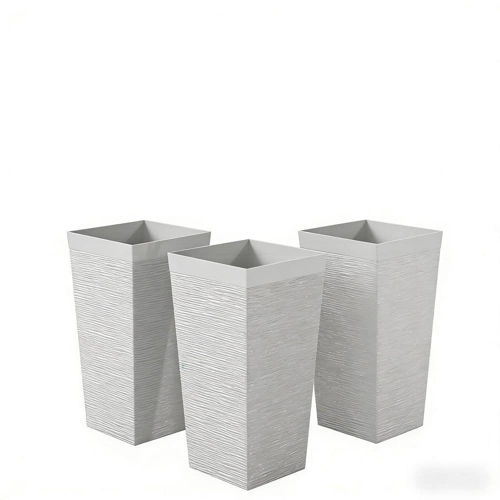 White Modern Design Stackable (Set of 3) Large 12 in. Dia White