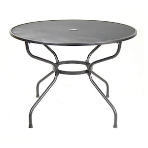 Commercial 42 in. Round Steel Mesh Outdoor Dining Table