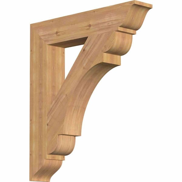 Ekena Millwork 5.5 in. x 38 in. x 26 in. Western Red Cedar Olympic Traditional Smooth Bracket
