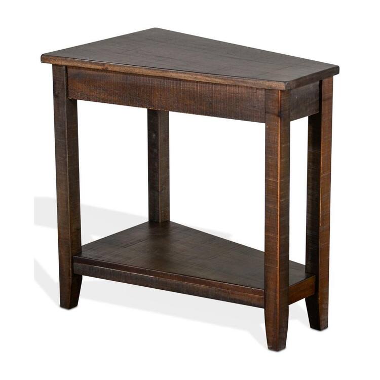 Benjara 24 in. Brown Rectangle Wood End Table with Shelf