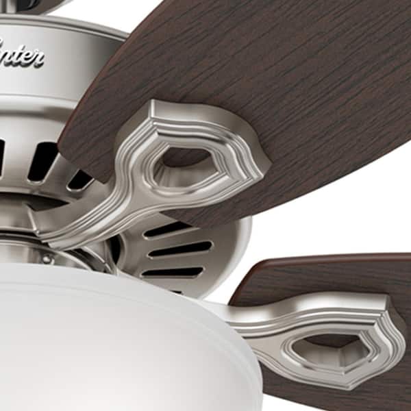 Hunter - Builder Deluxe 52 in. Indoor Brushed Nickel Ceiling Fan with Light Kit