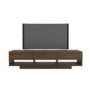 Rustik 72 in. Walnut TV Stand with 3-Drawers Fits TV's up to 80 in. with Cable Management