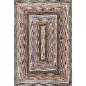 Gwyneth Braided Borders Taupe 4 ft. x 6 ft. Indoor/Outdoor Patio Area Rug