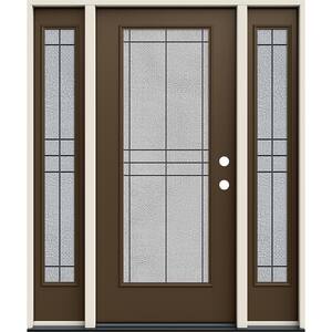 JELD-WEN 60 in. x 80 in. Left Hand Full Lite Mission Prairie Decorative ...