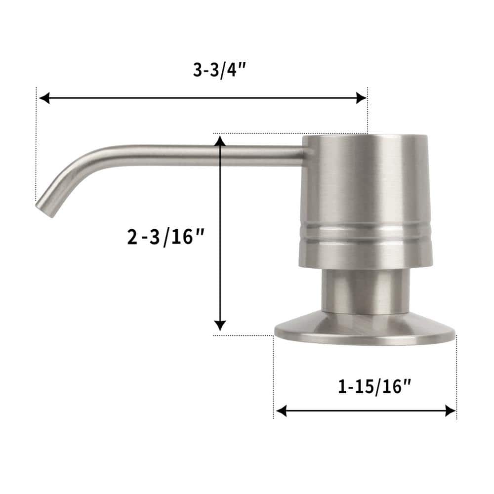 Brushed Nickel Compact Brass Kitchen Soap Dispenser