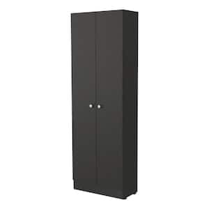 23.6 in. W x 71.1 in. H x 11.8 in. D  Black Freestanding Utility Storage Cabinet with 5 Shelves and 2-Door
