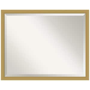 Grace 30 in. x 24 in. Modern Rectangle Framed Brushed Gold Narrow Bathroom Vanity Mirror