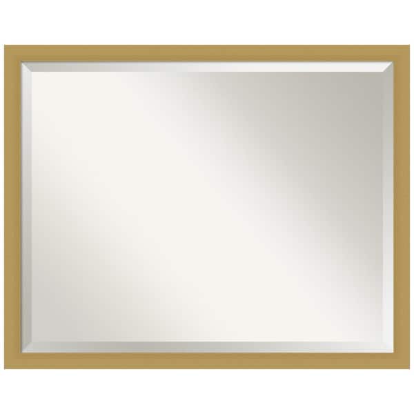 Grace 30 in. x 24 in. Modern Rectangle Framed Brushed Gold Narrow Bathroom Vanity Mirror