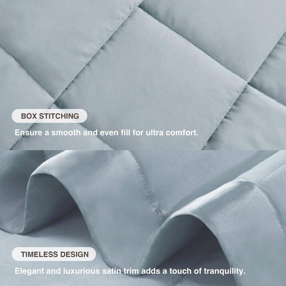 Full Blue Down Alternative Blanket with Satin Trim
