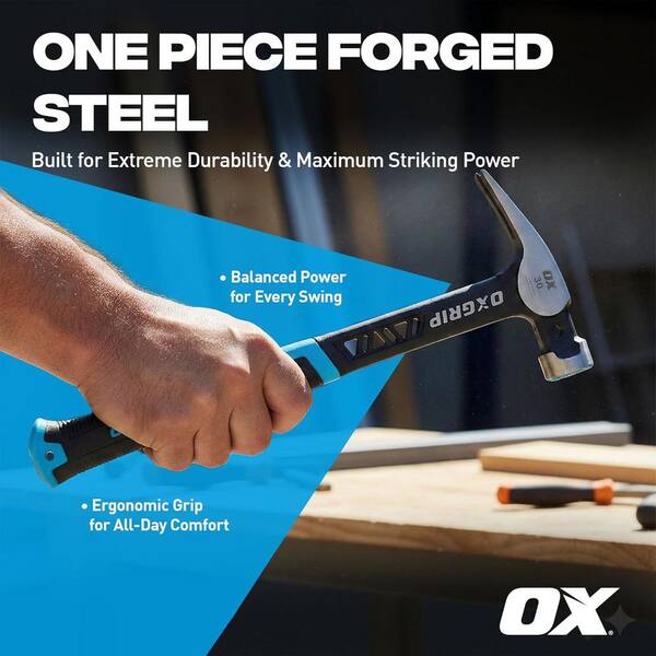 OX TOOLS Pro Ultrastrike Framing Hammer - Milled Face 30 oz. OX