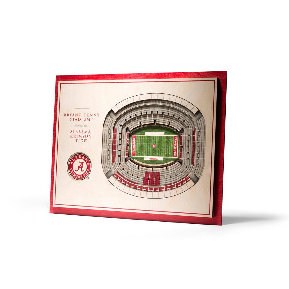 NCAA Alabama Crimson Tide 5-Layer Stadiumviews 3D Wooden Wall Art price history on PriceWatchPro