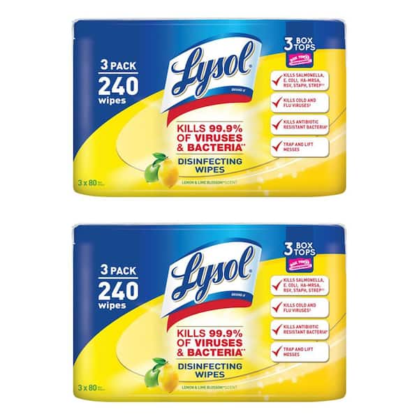 Lysol 80-Count Lemon and Lime Blossom Scent Disinfecting Wipes (6-Pack)