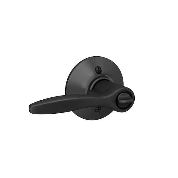Schlage Delfayo Matte Black Keyed Entry Door Lever F51A DEL 622