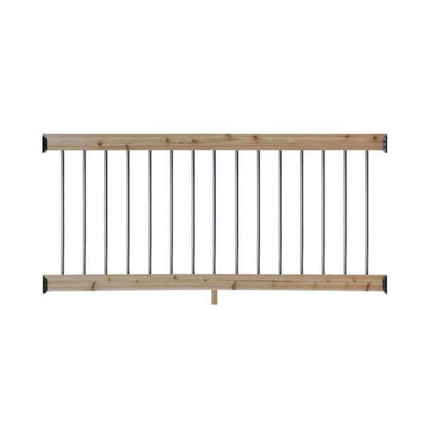 6 ft. Cedar Rail Kit with Aluminum Round Balusters