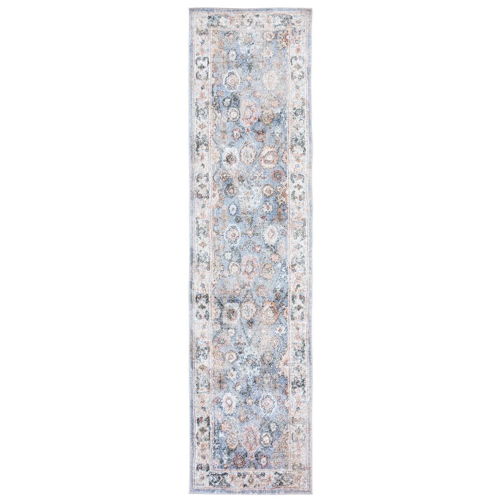 Jasmine 2 ft. x 9 ft. Blue/Gold Distressed Ornate Runner Rug price history on PriceWatchPro